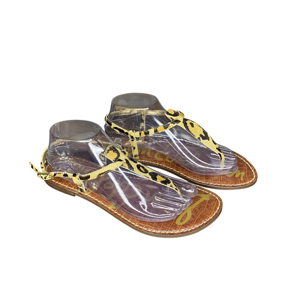 Sam Edelman Leopard‎ Print T Strap Sandals Women's Size 10